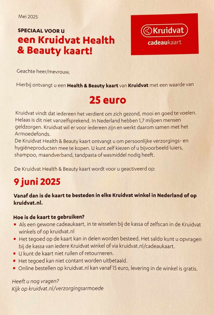 cadeaubonnen bij kruidvat